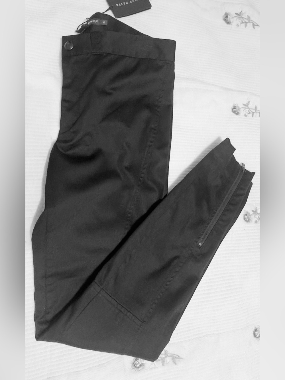 Women’s Ralph Lauren Black Cargo Pants with Zip Pocket NWT
